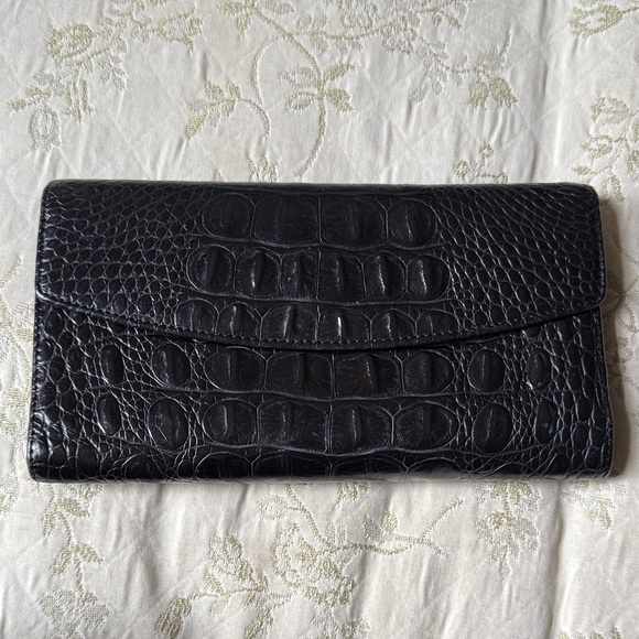 Brahmin Black Embossed Leather Wallet - Picture 1 of 17